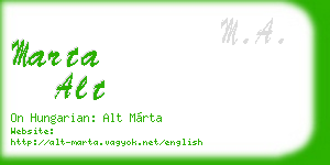 marta alt business card